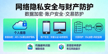 网络隐私安全与财产防护概念图