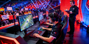 德国柏林Riot Games竞技场电竞赛事现场选手席